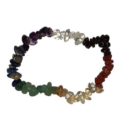 Chakra Edelstein Splitter-Armband, Edelstein Mix Armschmuck mit Strechband für Damen und Herren