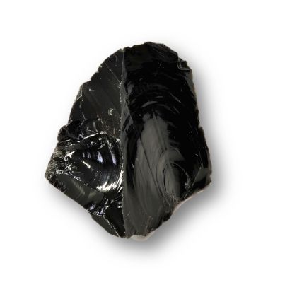 Obsidian Natur Rohstein Brocken, Edelstein Osidian schwarz, Vulkanglas, N927