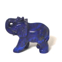 Lapis Elefant, Lapis-Lazuli Stein Tier Elefant, Edelsteintier, Tier Figur Handarbeit, Dekoration, ca. 5 cm