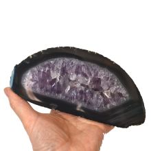 Amethyst Scheibe aus Brasilien | Edelstein flach poliert | echte Amethystscheibe | Kristall Scheibe zur Dekoration | Natur belassen N647