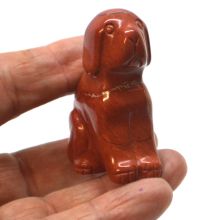 Jaspis Hund, roter Jaspis Stein Hund, Edelstein Hund Jaspis rot 5 cm, Edelstein Tier