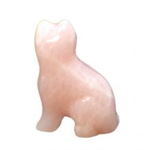 Rosenquarz Katze - Rosa Kristall Katze, Katze aus Rosenquarz 5 cm