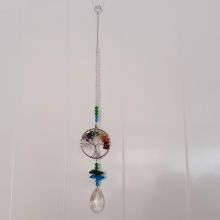 Fensterschmuck-Baum des Lebens, Sonnenfänger Kristall, Mobile mit Edelsteinen Handgefertigt, Suncatcher