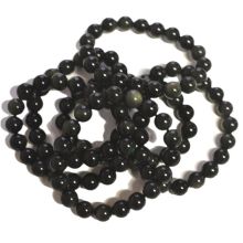 Regenbogen-Obsidian Armschmuck | Edelstein Kugelarmband | Kugel-Durchmesser ca.8 mm | auf elastischem Faden | für Damen und Herren Steinschmuck echt