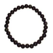 Regenbogen-Obsidian Armschmuck | Edelstein Kugelarmband | Kugel-Durchmesser ca.6 mm | auf elastischem Faden | für Damen und Herren Steinschmuck echt