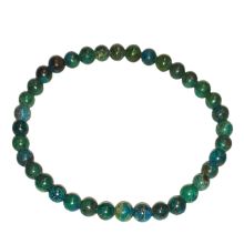 Chrysokoll Perlen-Kugelarmband, Edelstein Kugel ca. 6 mm, Armschmuck mit elastischem Faden