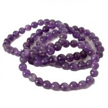 Amethyst Perlenarmband, Edelstein Kugel-Armband auf Strechband gefertigt, hübsche Amethyst Kugeln ca. 8mm, Kraftarmband