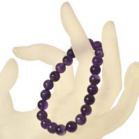 Amethyst Perlenarmband, Edelstein Kugel-Armband auf Strechband gefertigt, hübsche Amethyst Kugeln ca. 8mm, Kraftarmband