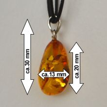 Bernstein Anhänger echt, Bernsteinschmuck mit 925 Silber Öse, Kettenanhänger mit Einschüssen, Ostsee-Amber N23