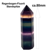 Fluorit Stand-Spitze, kleiner Kristall Obelisk, echte Regenbogenfluorit Steinspitze, N88