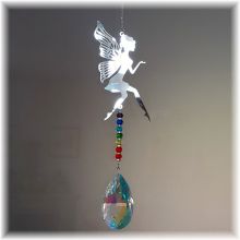 Fensterschmuck, Sonnenfänger mit Elfe oder Fee, Mobile, Metall-Dekohänger, Suncatcher mit tollem Lichtspiel