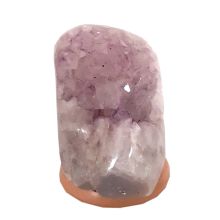 Amethyst-Kristall Leuchte poliert, Amethyst hell violette echte Deko- Steinlampe, große Naturstein Edelsteinlampe, N394