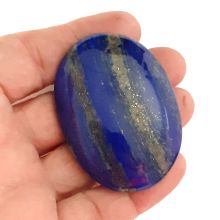 Lapislazuli Seifenstein, Lapis-Edelstein, oval, polierter Handschmeichler Massagestein, Dekoration, N60