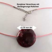 Eudialyt Cabochon Anhänger mit Band Kette, Halsschmuck Set modern, sportlich, N21