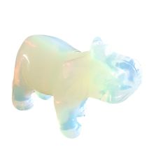 Elefant Figur aus Opal Glas, Handarbeit, Glücksbringer, Sammelobjekt, ca. 5 cm