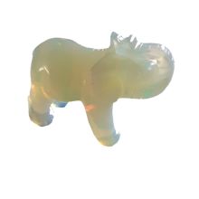 Elefant Figur aus Opal Glas, Handarbeit, Glücksbringer, Sammelobjekt, ca. 5 cm