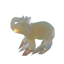 Elefant Figur aus Opal Glas, Handarbeit, Glücksbringer, Sammelobjekt, ca. 5 cm