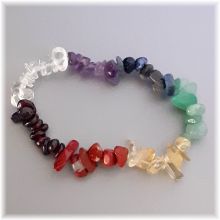 Chakra Edelstein Splitter-Armband, Edelstein Mix Armschmuck mit Strechband für Damen und Herren