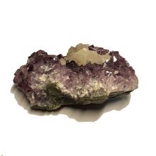Amethyst mit Calcit, Amethyst Mineral, Amethyst Kristall Naturstein Drusenstück, echter Edelstein N156