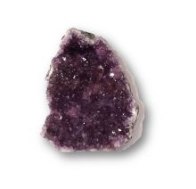 Amethyst Kristall flaches Naturstein Drusenstück, dunkel violette Spitzen, echtes Edelstein Mineral N403