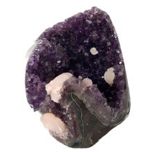 Amethyst-Geode aus Uruguay, exclusive dunkel violette Kristall Geode, traumhaftes Amethyst Standobjekt N144