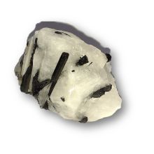 Turmalinquarz Rohstein, echter Edelstein Quarz mit schwarzen Turmalin/Schörl, Deko-Objekt, Energiestein, N103