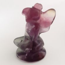 Regenbogen Fluorit Edelstein Elfe, Fee aus violett gestreiften Fluorit zur Dekoration, ca. 50mm