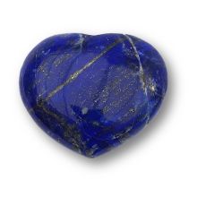 Lapis-Lazuli Edelstein Herz Handschmeichler, bauchiges Herz zur Dekoration aus Lapislazuli N76