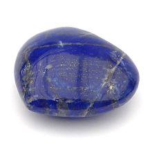 Lapis-Lazuli Edelstein Herz Handschmeichler, bauchiges Herz zur Dekoration aus Lapislazuli N76