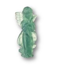 Engel-Figur aus grünem Fluorit, Ihr Schutzengel, persönlicher Glücksbringer, Edelsteinengel Dekoration, ca.10 cm