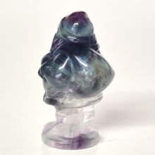 Weihnachtsmann-Nikolaus aus Regenbogen-Fluorit, Handarbeit, stehende Deko- Figur, ca. 5 cm, N54