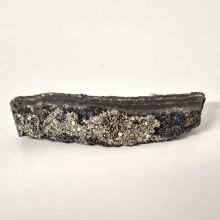 Pyrit Kristalle auf Schungit-Neufund aus Brasilien, Rohstein Natur belassen, N145