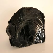 Obsidian Natur Rohstein Brocken, Edelstein Osidian schwarz, Vulkanglas, N927