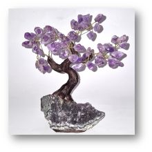 Edelstein Baum Amethyst, Stein Bäumchen, Baum mit polierten Amethyst Edelsteinchen, ca.20 cm