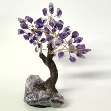 Edelstein Baum Amethyst, Stein Bäumchen, Baum mit polierten Amethyst Edelsteinchen, ca.20 cm