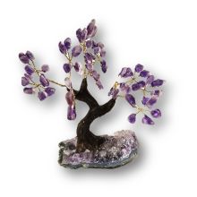 Edelstein Baum Amethyst, Stein Bäumchen, Baum mit polierten Amethyst Edelsteinchen, ca.20 cm