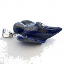 Lapislazuli Engel Anhänger, Kettenanhänger mit Öse, Edelsteinengel